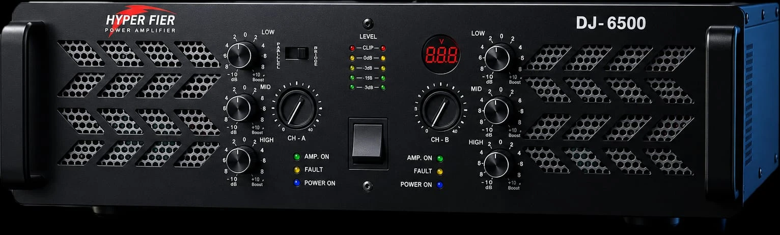Hyperfier 6500 watt Dj 6500 power amplifier